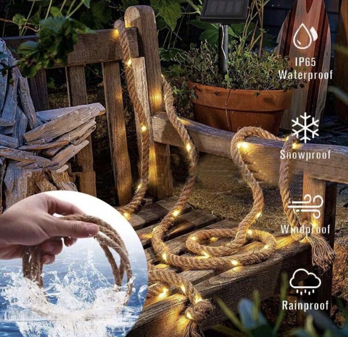 Ghirlande e barre luminose: Solar Seil Lichterkette LED – Nuovo e nell'imballaggio originale da Emmenbrücke venduto da ShopDirect 2