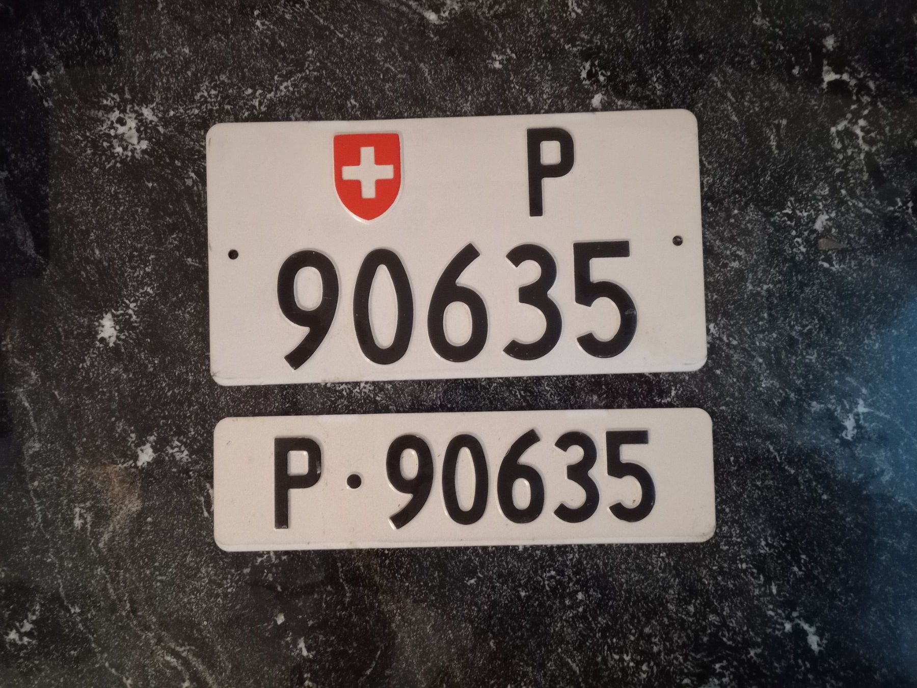 Schilder: 2x Nummernschild PTT Post ausrangiert 90635 – Gebraucht aus Küttigen von Melisch1000