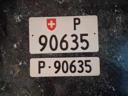 2x Nummernschild PTT Post ausrangiert 90635