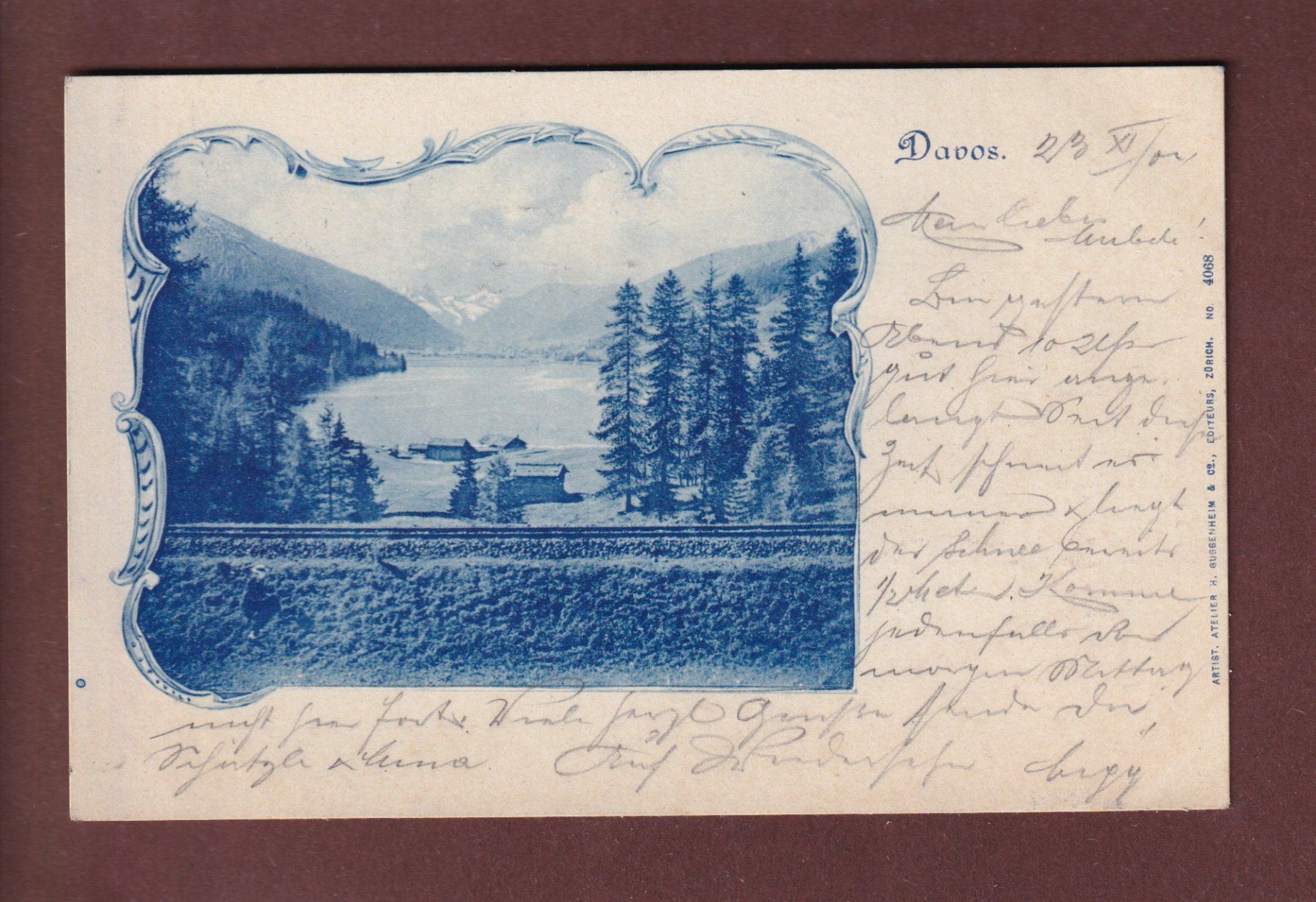 Ansichtskarten: DAVOS - Davosersee - 1904 – Gebraucht aus Pully von nicecards