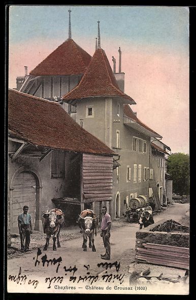Cartoline postali: AK Chexbres, Château de Crousaz – Usato da Berlin venduto da bartko-reher