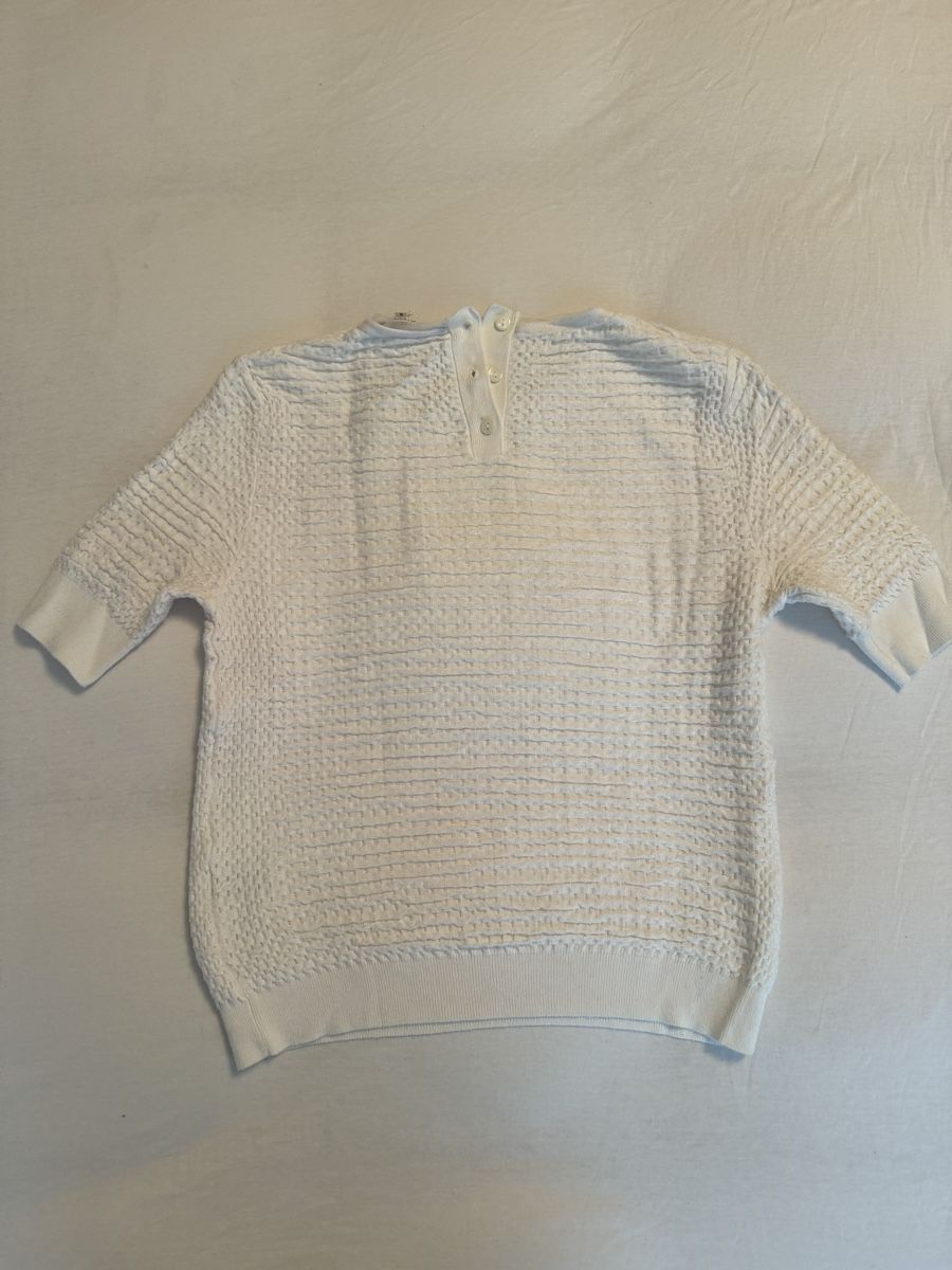 Top: White Carven Short Sleeve Knitted Top Size S – Usato da Vesenaz venduto da nat_mq8l 4