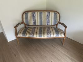 Louis XV Couch gestreift blau beige gebraucht