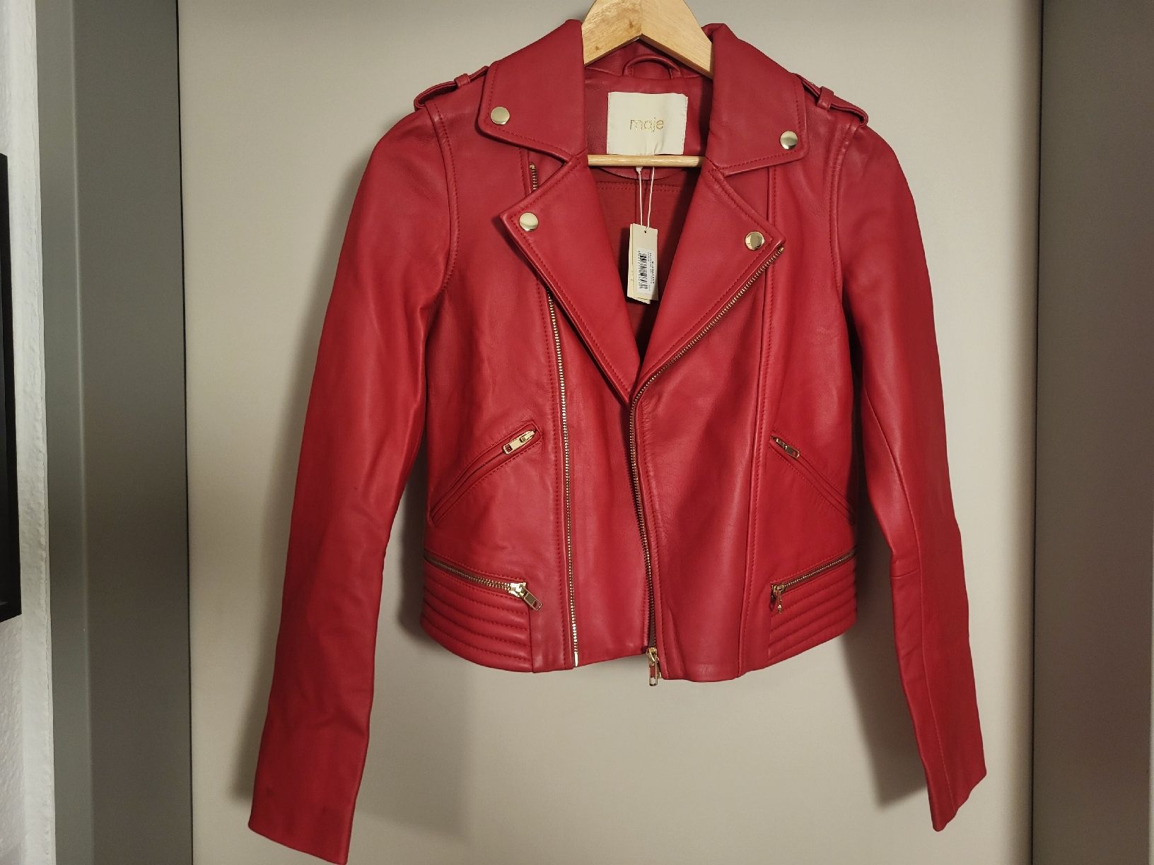 Maje Giacche: Maje Echtleder Bikerjacke – Usato da Lachen SZ venduto da Banane3
