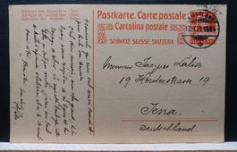Postkarte 25 Rp, 1923 gelaufen