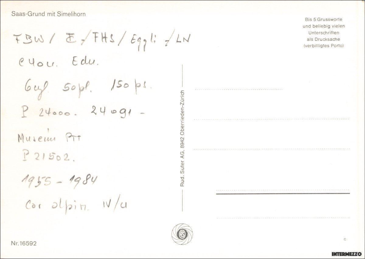 Cartoline postali: Postauto // FBW // Saas-Grund Simelihorn – Usato da Basel venduto da intermezzo12 1