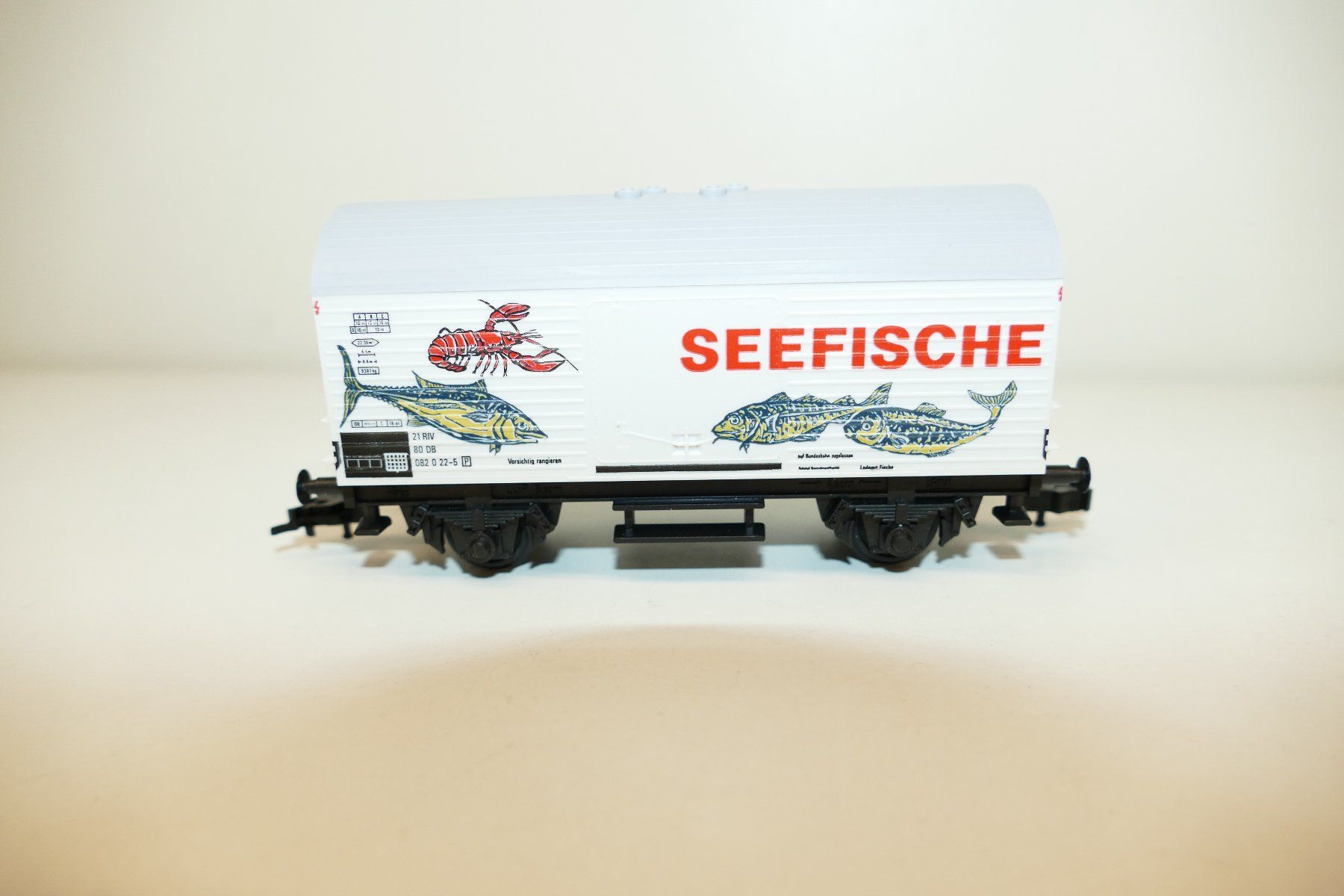Fleischmann Modellini di ferrovie: Fleischmann H0: DB Güterwagen Seefische – Nuovo e nell'imballaggio originale da Niederhasli venduto da rail-duerst 2