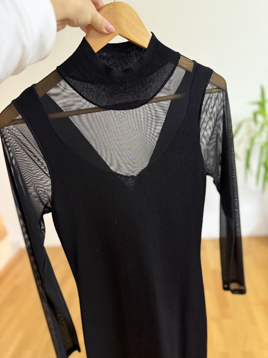 Vestiti: Schwarzes Kleid mit Mesh-Details, Grösse S – Usato da Neerach venduto da Meli_sara 1