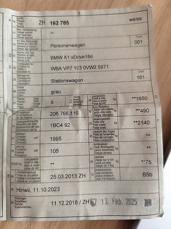 BMW Autos: BMW x1 sDrive18d – D'occasion à Zürich par mat_zld9 1