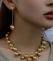 Set collana e orecchini sfere oro nuovo