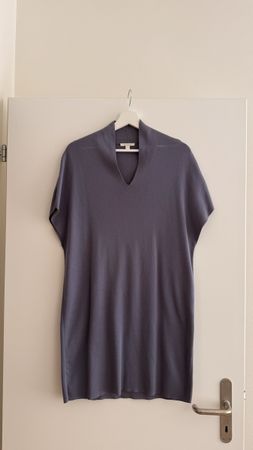 COS – Slate Blue/Grey Knit Dress with Choker Neck | Size S