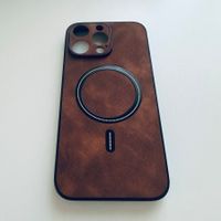 Schutzhülle Leder in Brau für iPhone 15 Pro Max MagSafe