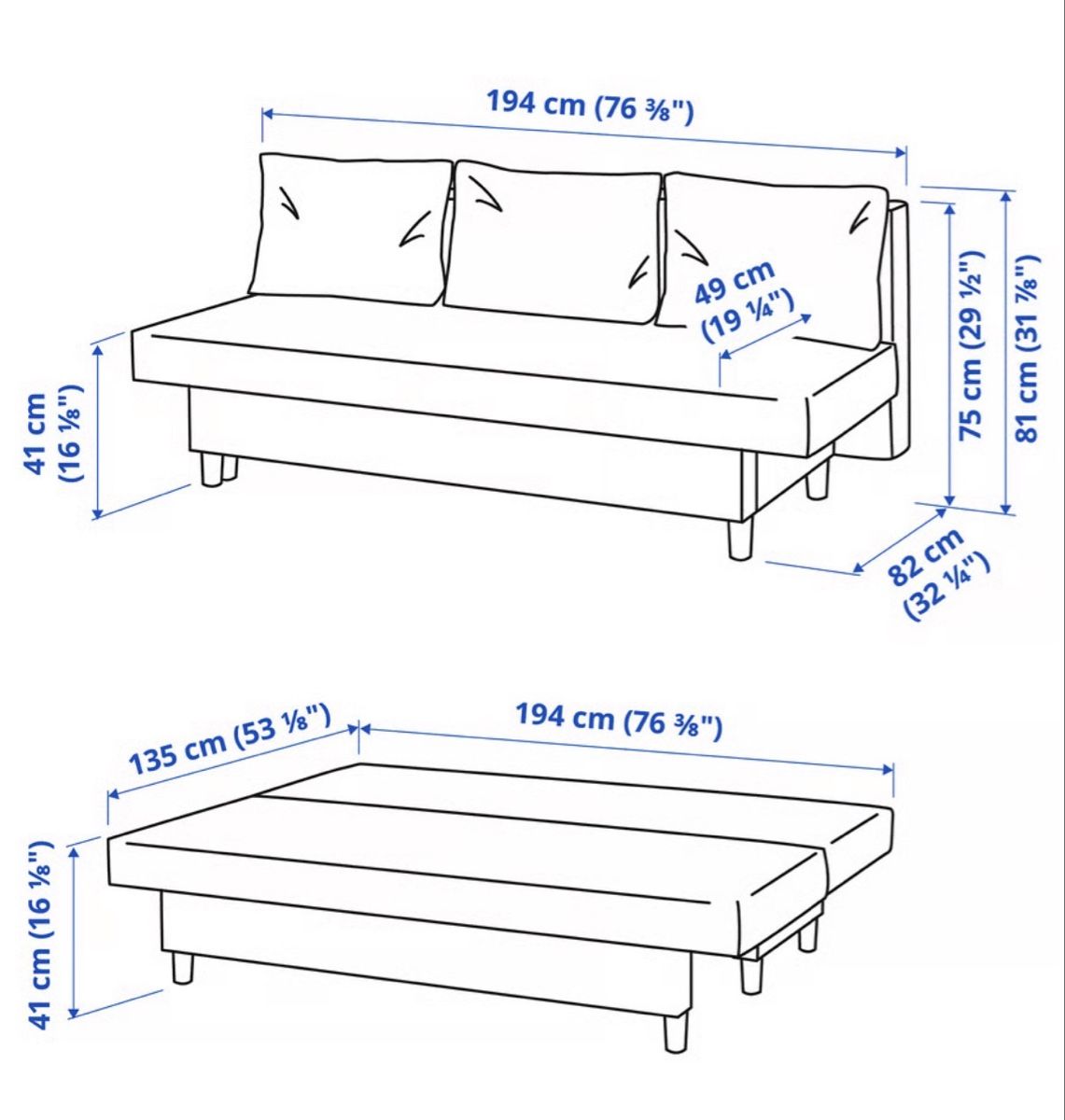 Sofas: 3-er Bettsofa, grau – D'occasion à Lachen SZ par andysbm 4