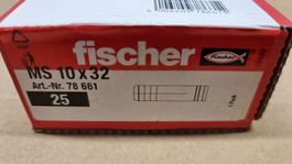 Fischer 25stk. Messingdübel MS 10 x 32