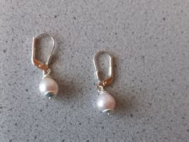 Perlen Ohrhänger 925 Silber