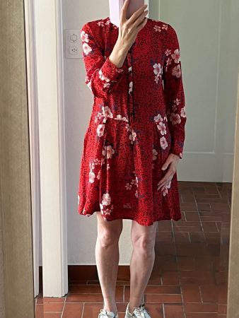 Zadig&Voltaire Kleid Gr.S Rot - Blumenmuster - Neuwertig