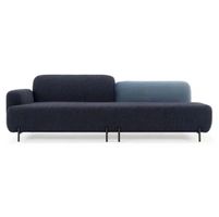 Designer Sofa / Lounge Sofa in Dunkelblau – modernes asymmet