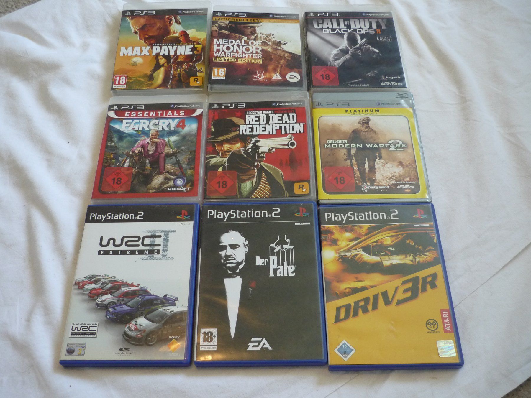 Sony Spiele: 9x PS2 + PS3 Spiel Game Sammlung - Action – Gebraucht aus Beringen von Flatretriever