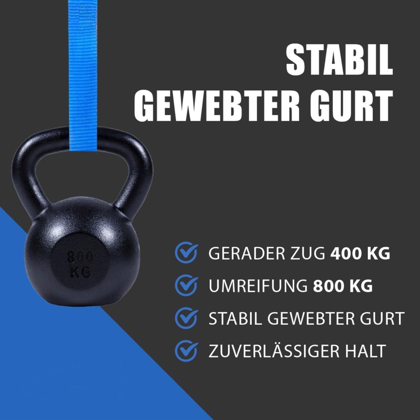 Tutti gli attrezzi: Spanngurt 800 kg 25 mm x 6 m einteilig blau – Nuovo e nell'imballaggio originale da Bülach venduto da StoreInShop.com 6