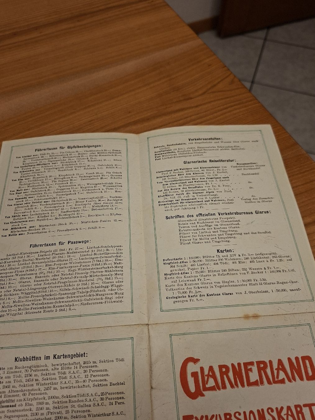 Cartine & Atlanti: Glarnerland Exkursionskarte 1912 – Usato da Ganterschwil venduto da HeidiuPeter 8