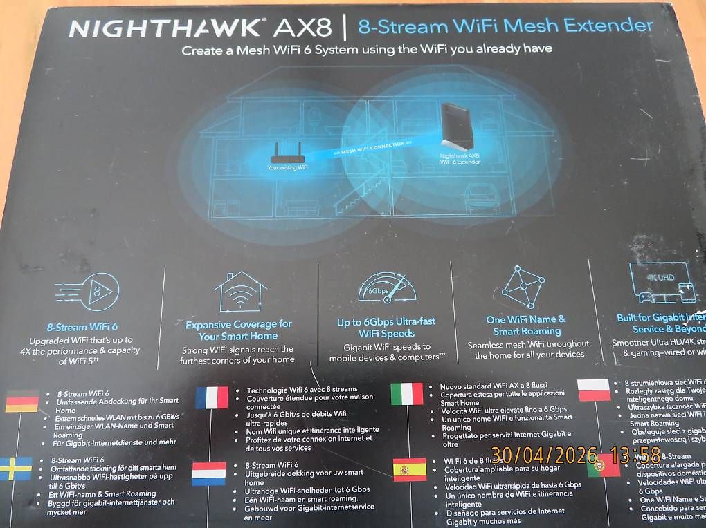 WiFi: Netgear Nighthawk AX8 8 Stream WiFi 6 Mesch Extender – Usato da Buchs SG venduto da Ismuk 4