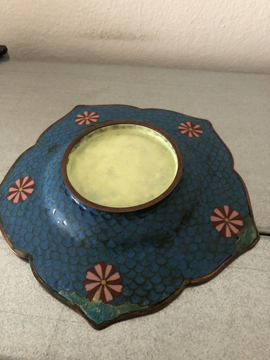 Piatti: Antiker japanischer Cloisonné-Emaille-Teller – Usato da Basel venduto da Amechan. 3