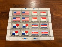 Briefmarken USA Singapur Panama Costa Rica Bogen UNO