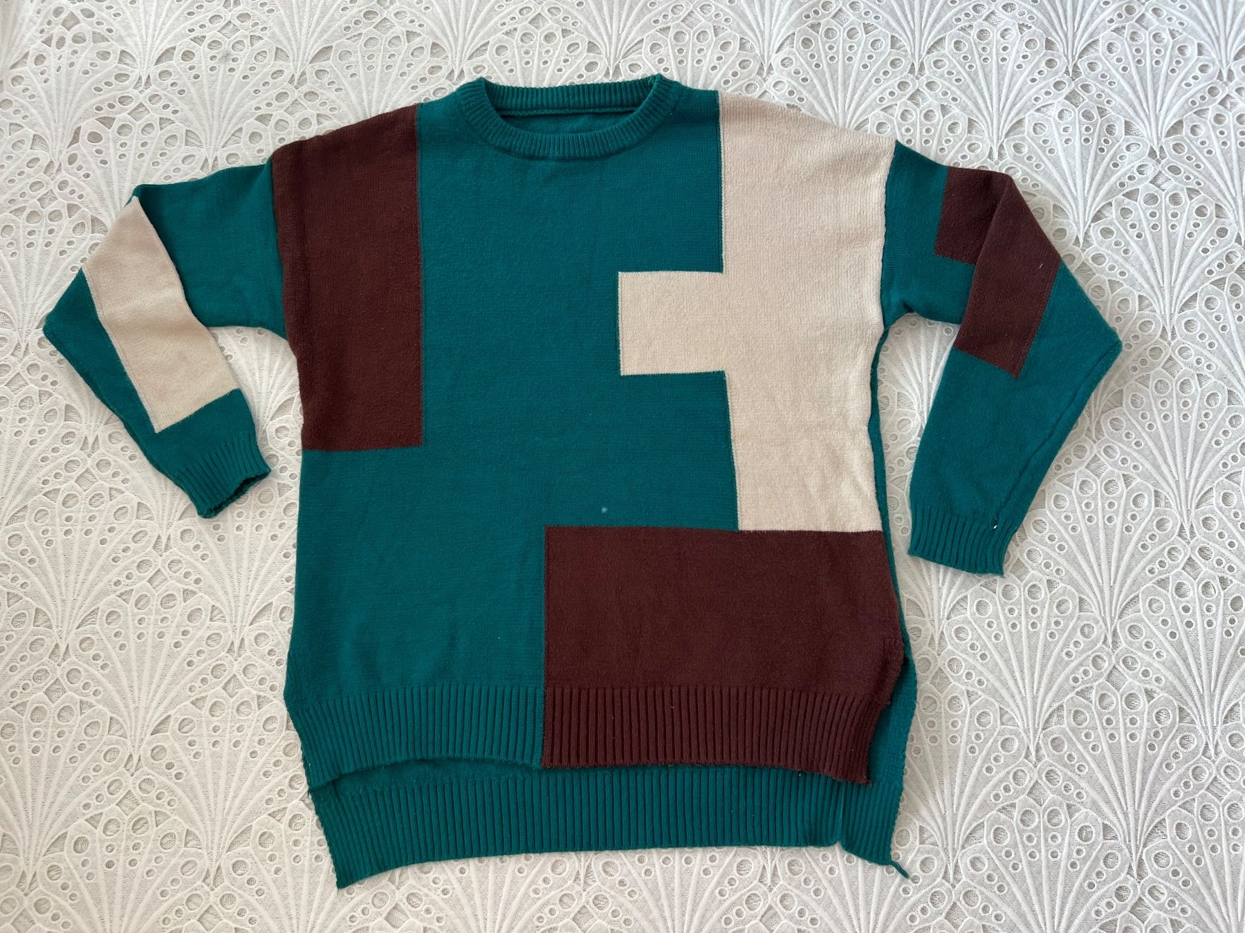 Maglioni & Felpe: Frauen Stricken Pullover Farbe Kontrast Gr S – Usato da Frenkendorf venduto da Style365
