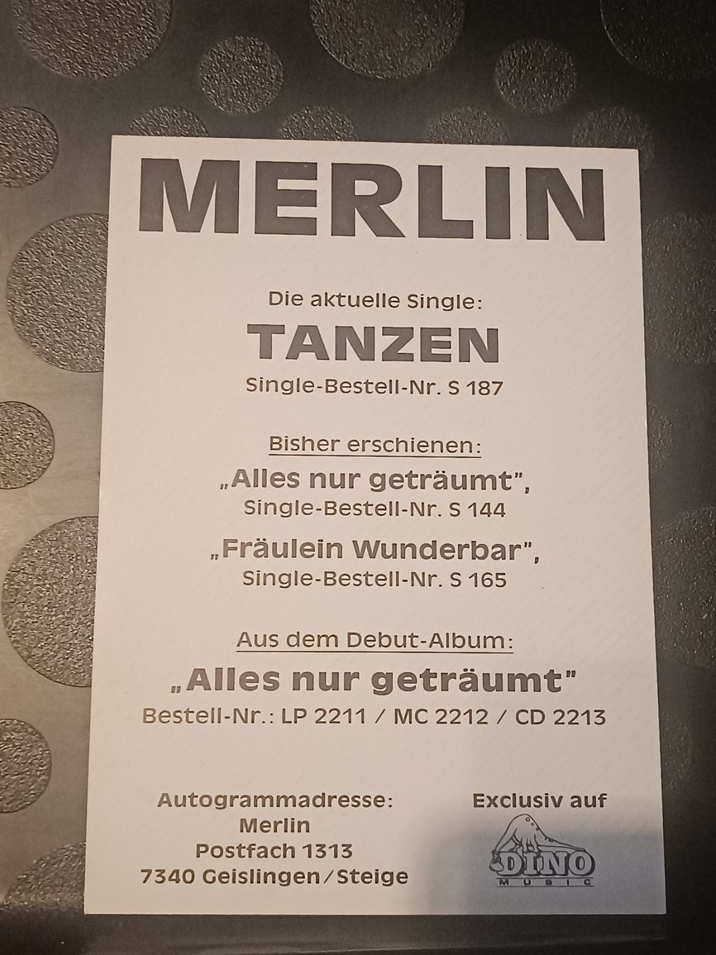 Autogramme: Merlin - handsignierte Autogrammkarte – Gebraucht aus Menziken von Artographs 1
