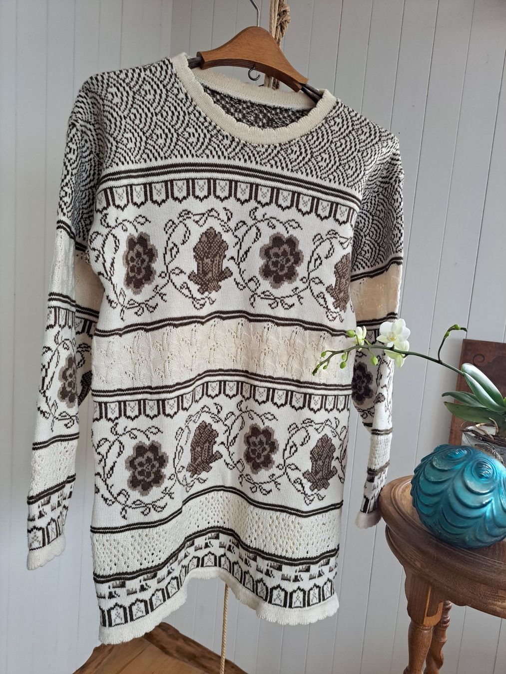 Pullover & Sweatshirts: Longpulli Pullover Pulli Landhaus Kitsch Strickpullover – Gebraucht aus Mollis von Fauchi99 1