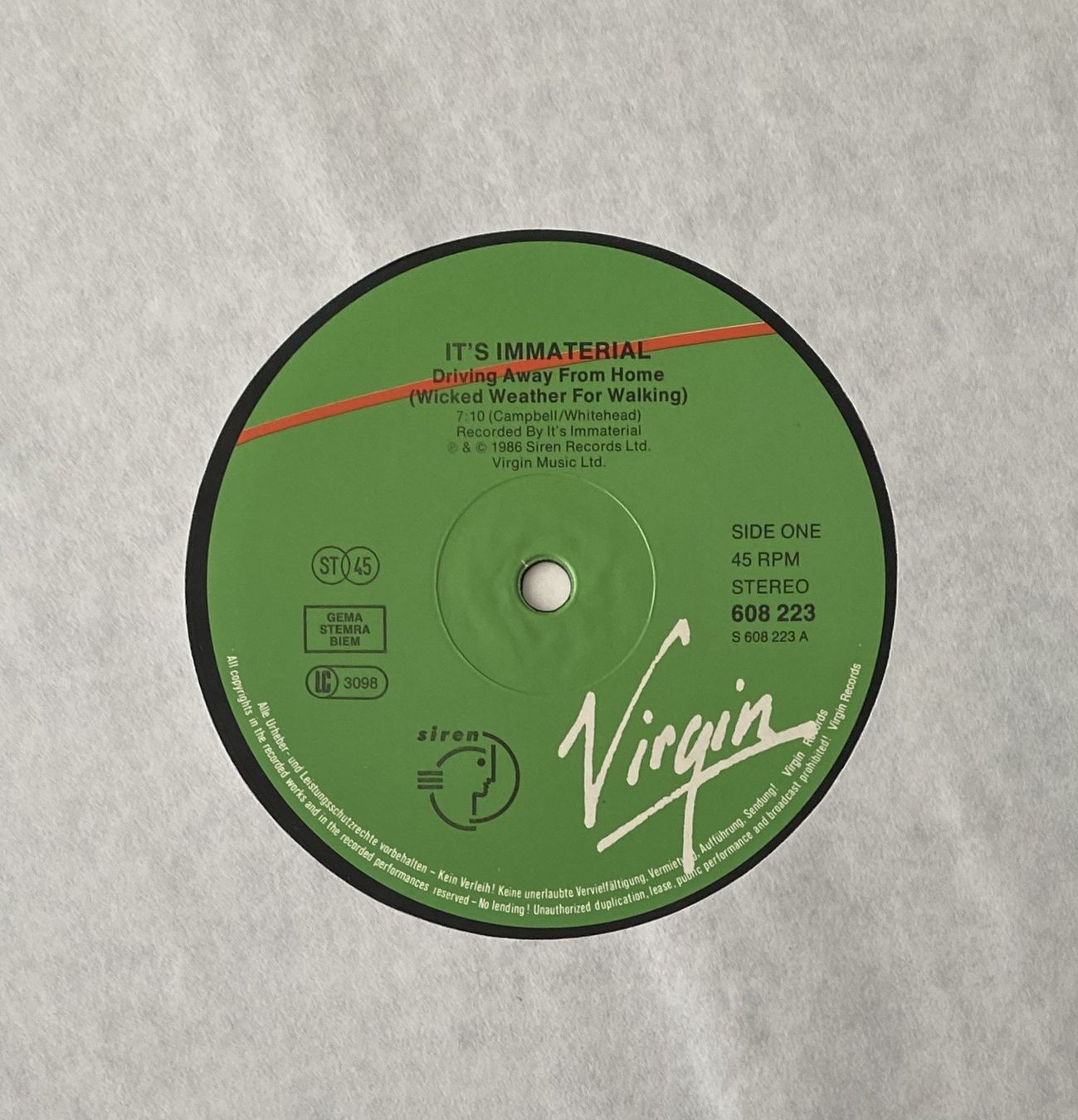 Dischi in vinile: It's Immaterial, Driving Away From Home – Usato da Flums venduto da Empe1 2