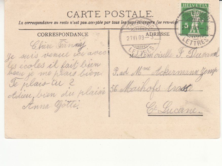 Cartoline postali: Fribourg 1909 – Usato da Bürglen TG venduto da StampGraf 1