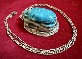 Hübscher Ägyptischer Skarabäus Anhänger mit Silberkette 925✨