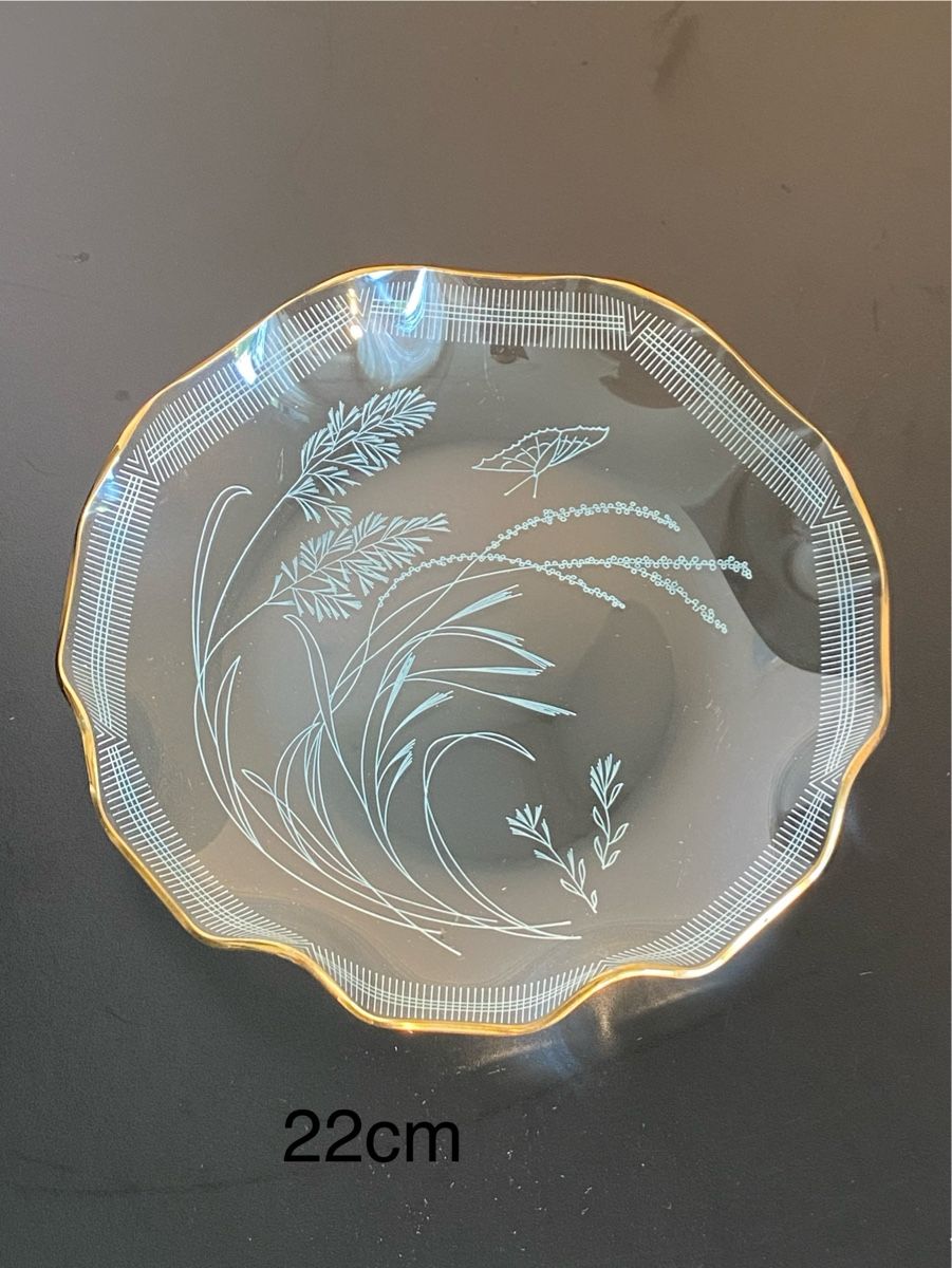 Bicchieri: Vintage Glasschale mit Goldrand, 22cm – Usato da Flawil venduto da sonnengeist