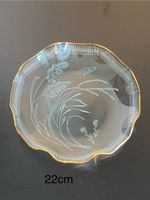 Vintage Glasschale mit Goldrand, 22cm