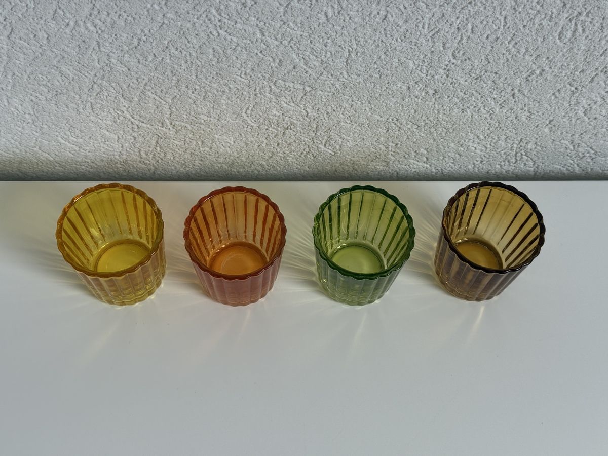 Portacandele: 4er Set Vintage Teelichthalter aus Glas – Nuovo (secondo la descrizione) da Veltheim AG venduto da EVENT-LLS 1