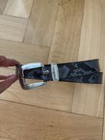 Royal Republic genuin Leather Belt in gray/blue and black