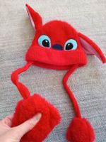 BONNET ENFANT ORIGINAL ROUGE VISCOSE ET LAINE