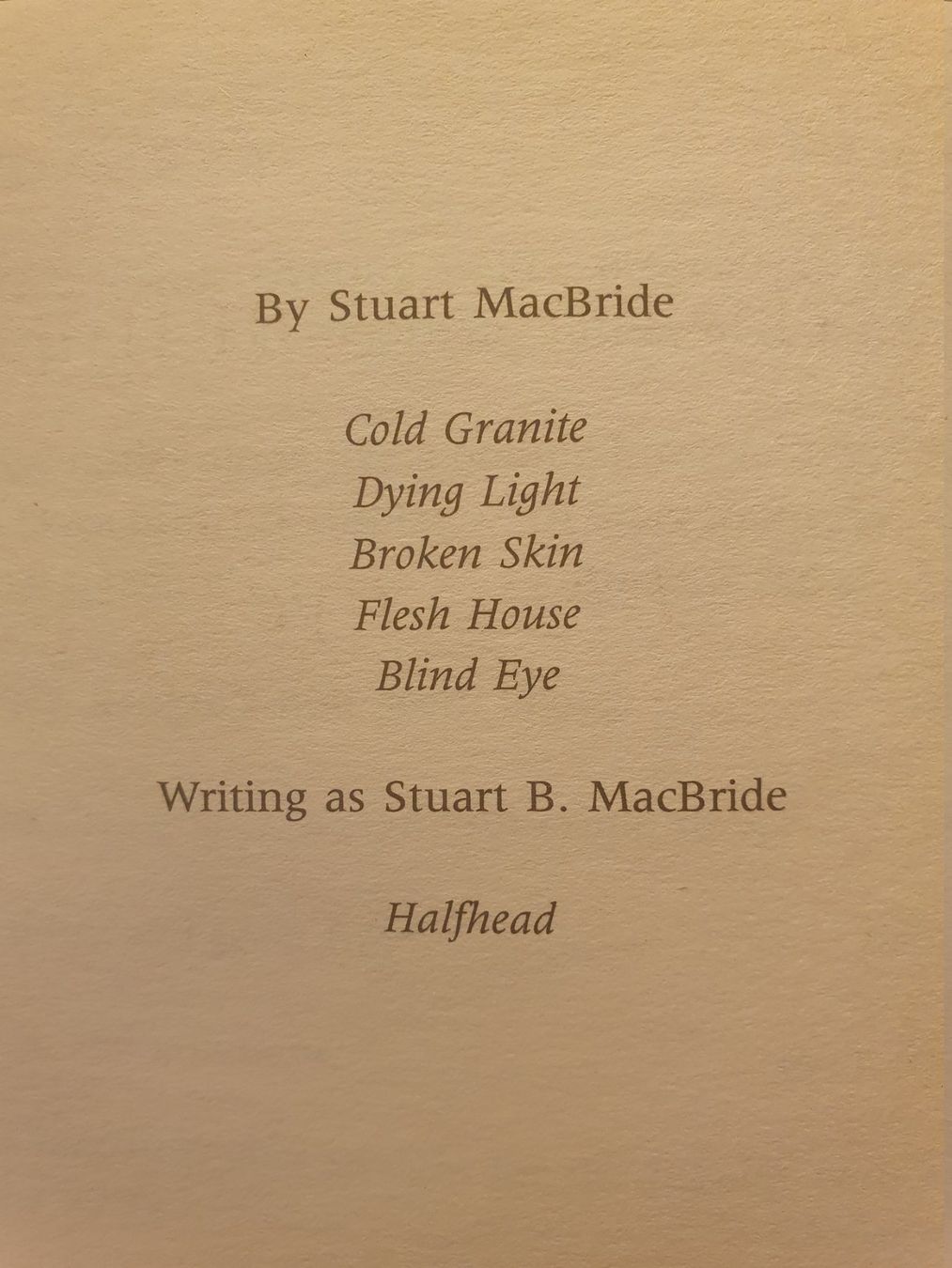 Libri: Blind Eye - Stuart McBride – Usato da Zürich venduto da loosebone 3