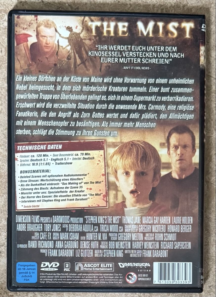Tutti i DVDs: THE MIST  – Nuovo (secondo la descrizione) da Dietikon venduto da AndreaSch01 1