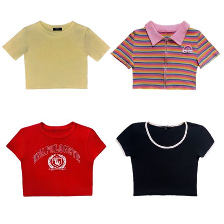 4 Crop Tops Damen Bundle