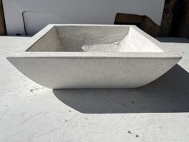 Pflanz/Bonsai Schale / Terrazzo, weiss