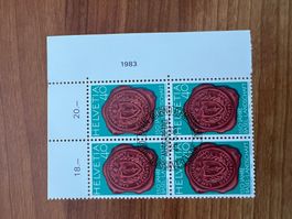 1983  CH Erstag gest.Viererblock mit Tab  (K239)