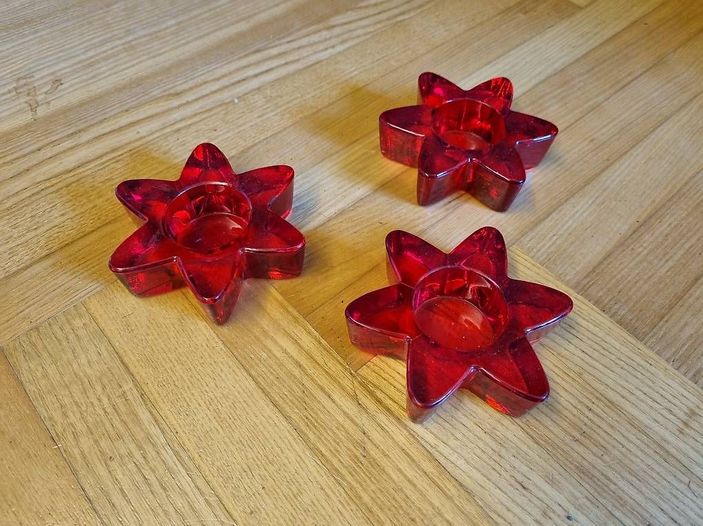 Bougeoirs: Teelichthalter Sterne rot aus Glas – D'occasion à Goldach par ladybird75 1