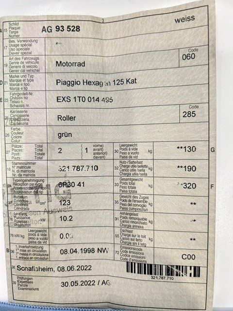 Piaggio Scooter: Piaggio Hexagon 125 Kat – Usato da Bättwil venduto da paul74 8