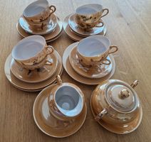 Vintage Teeservice, Japan, 6 Personen, Goldstaffage!