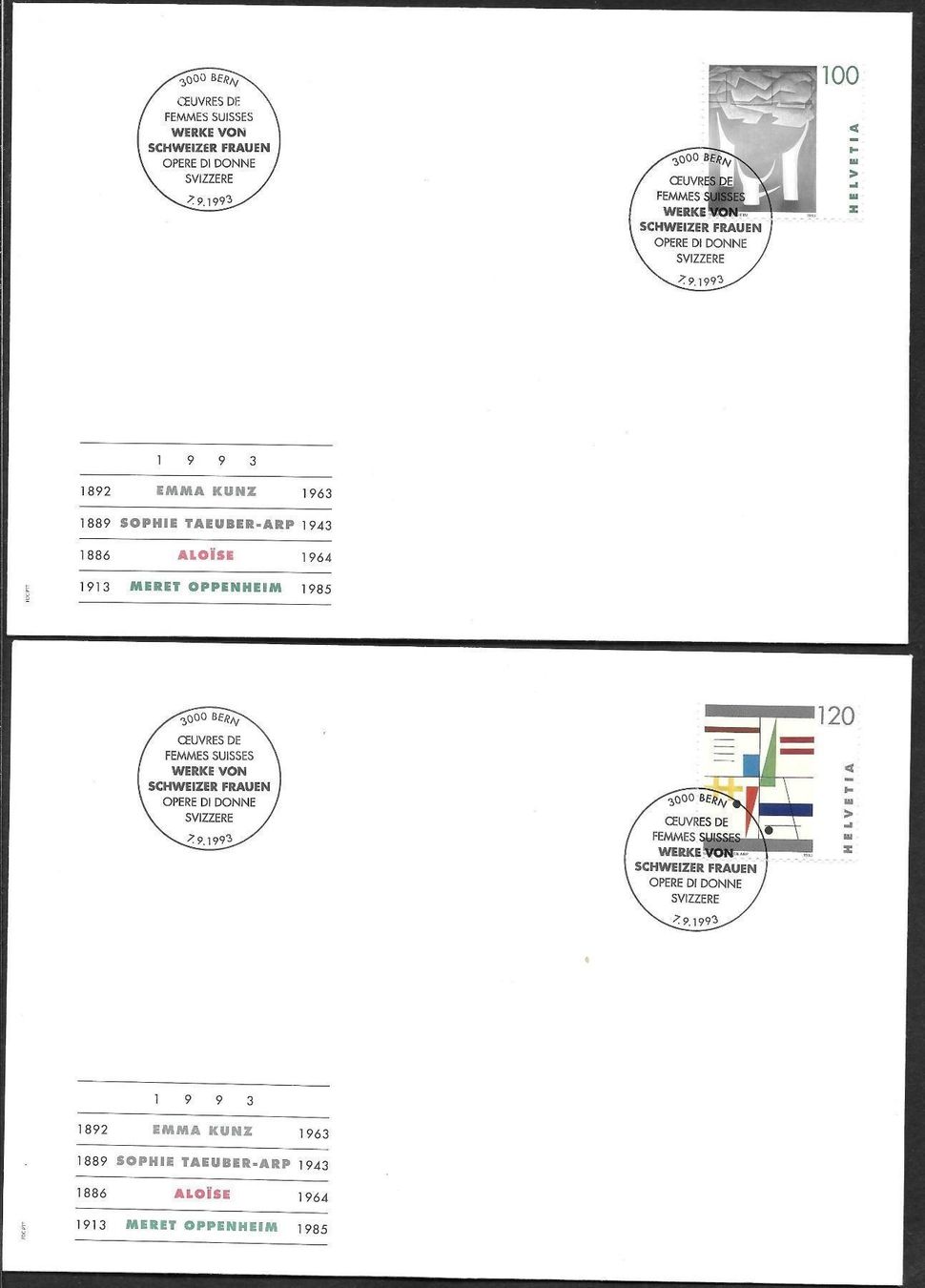 Tutti i francobolli: 4 FDC 848-851 Serie Einzelmarken ET 7.9.1993 – Nuovo (secondo la descrizione) da Olten venduto da clotaldi 1