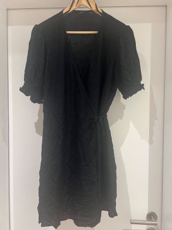 Pieces Kleid, Wickelkleid, Sommerkleid, Schwarz, Gr. XL