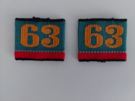 2 Schulterpatten der Schweizer Armee / 63 grün/rot