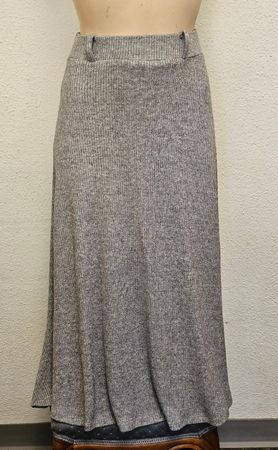 KOTON Damen Strick-Maxirock mit Lurex – Grau/Silber – Gr. XS
